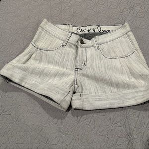 Chip and pepper denim shorts